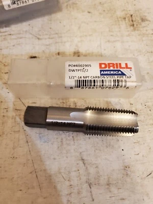 1/2"- 14 NPT Pipe Tap, DRILL AMERICA, DWTPT Series TAP PIPE TAP DWTPT1/2 - Image 1 of 4