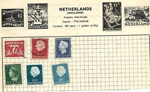 COLLECTION OF 6  USED NETHERLANDS STAMPS
