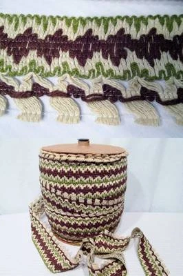 Cortinas de tapicería con adornos de tela GIMP beige aguacate marrón 5 YD 2.75" de colección años 50 60 Foto 1 de 4