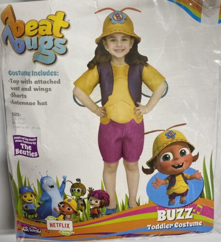 Toddler Size 3-4T The Beatles Beat Bugs Buzz Halloween Costume with Wings New