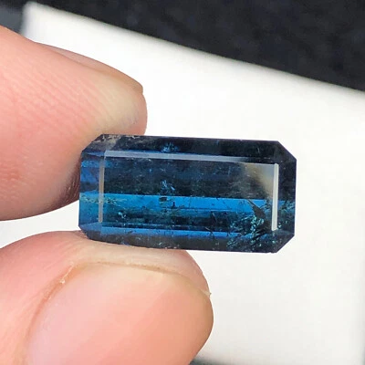 7 Ct Faceted Cut Dark Blue Indicolite Tourmaline Loose Gemstone From Afghanistan - Image 1 of 4