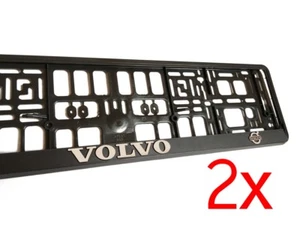 2x Black 3D VOLVO European Euro License Number Plate Holder Frame German EU - Picture 1 of 3