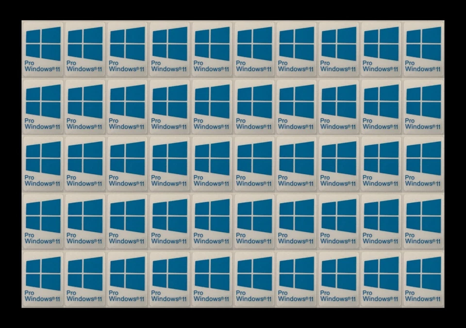 50 PIEZAS Pegatina para Ventana 11 Pro Insignia Logo Calcomanía Color Cian 16mm x 23mm Foto 1 de 1