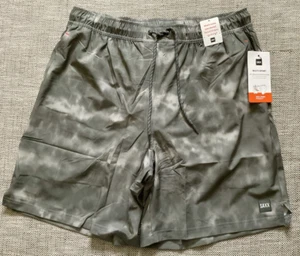 SAXX MENS GREEN MULITI SPORT 2N1 SHORTS SIZE LARGE NWT - Picture 1 of 10