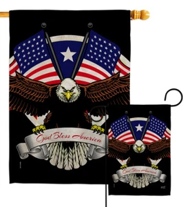 God Bless America Garden Flag Star and Stripes Patriotic Gift Yard House Banner - Picture 1 of 17