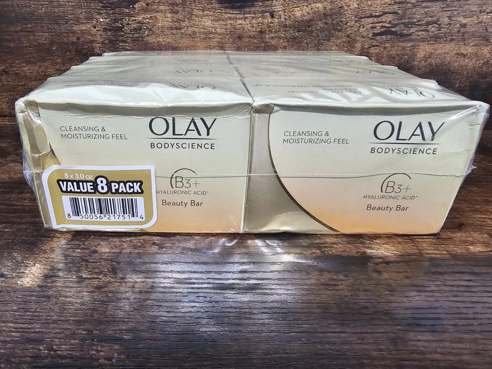 OLAY Body Science Soap B3 Hyaluronic Acid Beauty Bar Soap (8 Pack) -