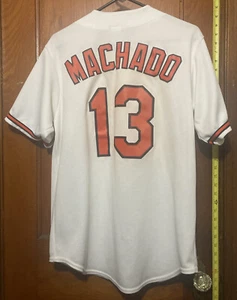 MLB Manny Machado Baltimore Orioles M Trikot Majestic Medium mit genähten Namen - Bild 1 von 4