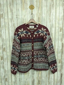Vintage American Eagle dicker Wollmischung Button Down Weihnachten Pullover Cardigan M - Bild 1 von 9
