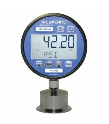 LUMENITE LSDPG-4220-C1.5-30 0 to 30 psi Sanitary Pressure Gauge with Transmitter - Image 1 of 3