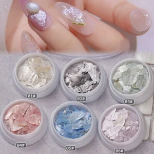 3D Nail Gems Nail Mica Slice Mix Flake Irregular Shell Sequin Decal Ultra Thin x - Picture 1 of 17