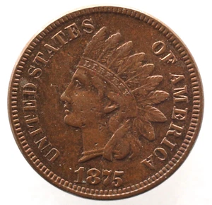 KAPPYSCOINS G9875 1875 CHOICE AU RB INDIAN HEAD CENT - Picture 1 of 5