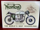 NORTON MANX 30M Motorcycle Roadholder vintage metal Sign ©1996 Desperate Ent.