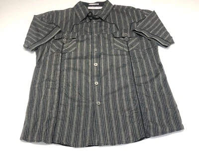 Camisa Franky Max Para Hombre Manga Corta Motociclista Bordada Rayas Talla Grande Foto 1 de 4