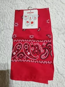 NEW: Bandana Panuelo Red Paisley - Picture 1 of 5