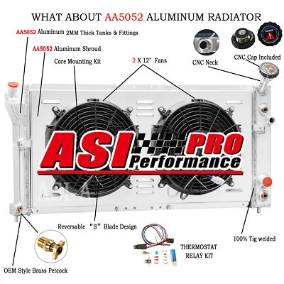 3Rows Radiator Shroud Fan For 97-03 Pontiac Grand Prix/97-99 Buick Century Regal - Изображение 1 из 4