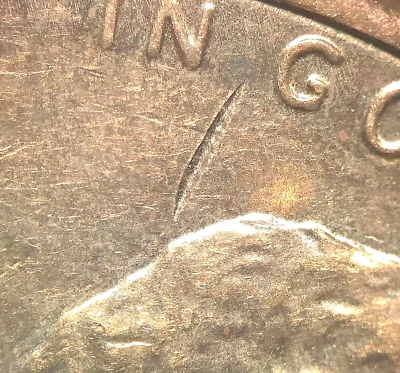 2011 P Lincoln Shield Cent-"Struck Through Mint Error"-With Rim Chip-Beautiful - Image 1 of 4