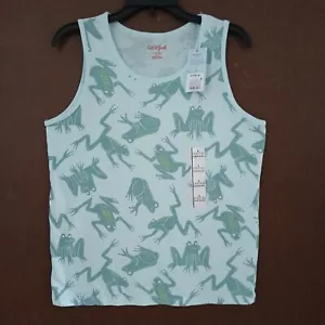 Cat and Jack Girls 10/12 Printed Frogs Summer Tank Top Beachy Play Fun - Picture 1 of 5