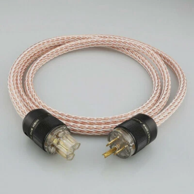Audiophile 12TC US EU Schuko AU AC Audio Power Cord 8AWG 6N OCC Cable IEC Female - Image 1 of 4