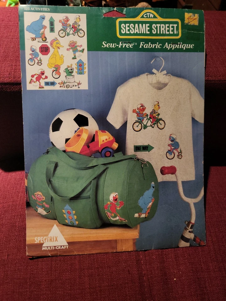 SESAME STREET SEW- FABRIC APPLIQUE Big Bird Bert Ernie Spectrix 1994