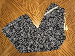 LA Hearts PacSun Boho Wide Leg Pants Blue Print Comfortable Medium - Picture 1 of 12