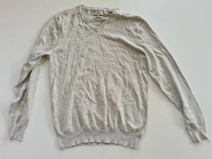 Christiano Baldinucci Grey V Neck knit Jumper Sweater Pullover Long Sleeve Large - Picture 1 of 8