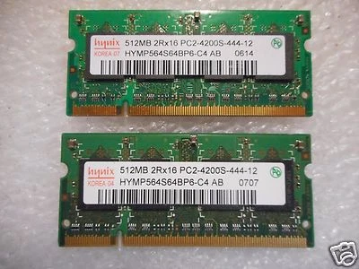 HYNIX 1GB (2X512MB) PC2-5300S DDR2 Laptop Memory RAM (04) HYMP564S64BP6-C4  - Image 1 of 2
