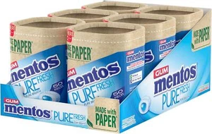 Mentos puro sabor menta fresca fresca, goma de mascar sin azúcar 6 x 50 piezas - Imagen 1 de 6