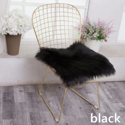 Cojín cuadrado de piel sintética de lana para silla cojín de asiento de coche funda de sofá felpa peluda suave Foto 1 de 4