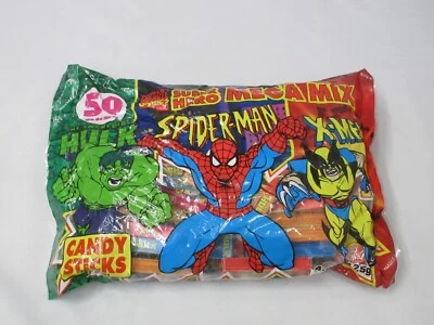 Vintage 1999 Spiderman Candy Sticks SEALED Bag 50ct Package 1990s Marvel - Image 1 of 4