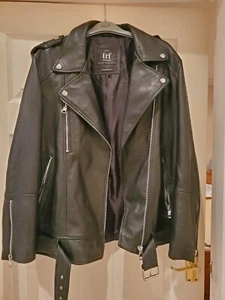 Beautiful Women's Zara soft Black real Leather jacket size L-XL - Picture 1 of 6