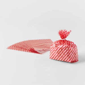 75 ct (5x 15ct Stripe Cello Treat Gift Bag Red & White - Wondershop********** - Picture 1 of 3
