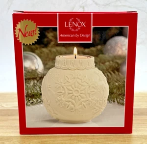 Lenox Ornamental Glow Porcelain Holiday Snowflake Scroll Votive Candle Holder - Picture 1 of 16