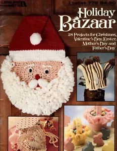 OOP!!LEISURE ARTS HOLIDAY BAZAAR 28 CLASSIC KNIT & CROCHET PROJECTS - Picture 1 of 2