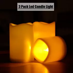 3er Flammenlose Flackernd LED Kerze Elektrische Kerzen Licht mit 6-Stunden-Timer - Bild 1 von 11