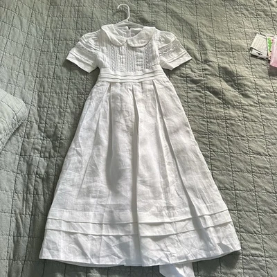 Vintage Girl’s White Heirloom Dress by Papalotes sz8 - Image 1 of 4