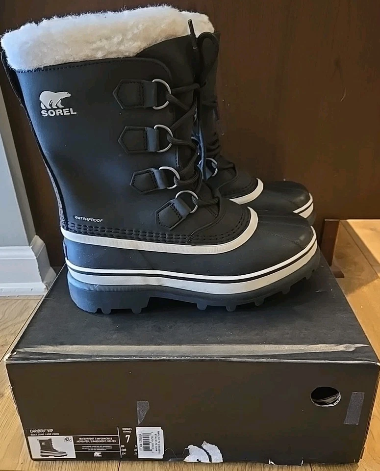 SOREL Caribou Size 7 Black Waterproof for Heavy Snow Women's Boots /