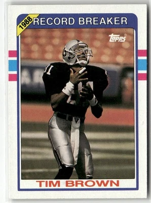 1989 TOPPS #2 TIM BROWN LOS ANGELES RAIDERS - Image 1 of 2