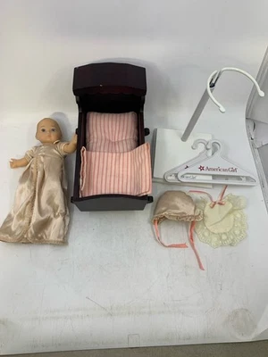 American Girl Doll Felicity's Baby Sister Polly & Cradle w/ Extras *Minor Chip O - Image 1 of 4