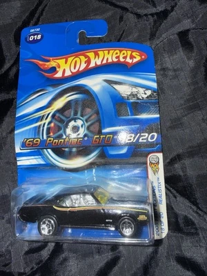 2005 Hot Wheels '69 Pontiac GTO 18/20 Dicast Car Black Realistix First Editions - Image 1 of 2
