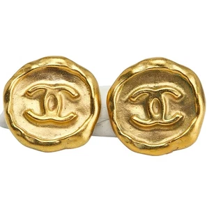 Chanel CC Logos runde Clip-On Ohrringe goldfarben 95P authentisch #4481 - Bild 1 von 6