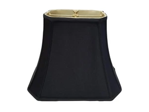 Rectangle Cut Corner Lamp Shade, Black, (5 x 6.5) x (8 x 12) x 10 - Picture 1 of 9