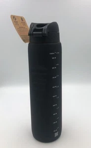 Ion8 1L Trinkflasche, Auslaufsicher, BPA-frei, Einhandöffnung, Sport, Schwarz - Picture 1 of 6