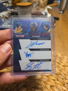 2024 Leaf Vivid Colorful Combos Trios JESUS MADE, Eric Bitonti, Cooper Pratt 1/1 - Picture 1 of 5