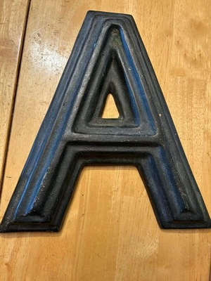 Cast iron Raised letters Decor Letter A 10”vintage - Image 1 of 4