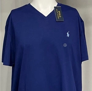 Polo Ralph Lauren uomo XL blu scollo a V t-shirt vestibilità classica nuova con etichetta XL - Foto 1 di 4