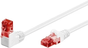 5 câbles patch CAT 6 1 x coudé à 90 °, U/UTP, blanc ; câble patch CAT 6 1 x gain à 90 ° - Photo 1/4