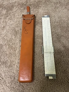 Vintage 1947 Keuffel Esser KE Slide Rule 68 1210 Log Duplex DeciTrig Leathr Case - Picture 1 of 8