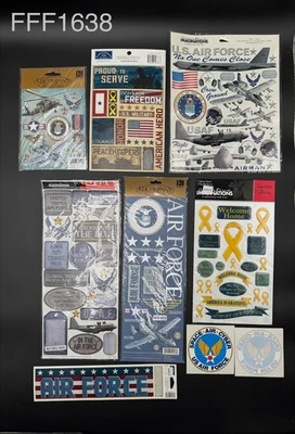 Lote de 9 pegatinas de libro de chatarra militar de la Fuerza Aérea Foto 1 de 4