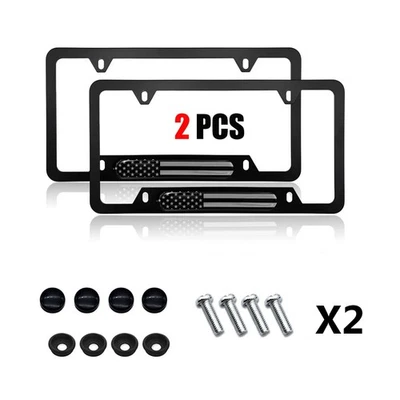 2PCS For Volkswagen Accessories Car License Plate Frame American Flag Patriotic - Изображение 1 из 4