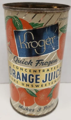 Lata de jugo de naranja concentrada Kroger, 12 oz., Kroger Co., Cincinnati, Ohio Foto 1 de 4